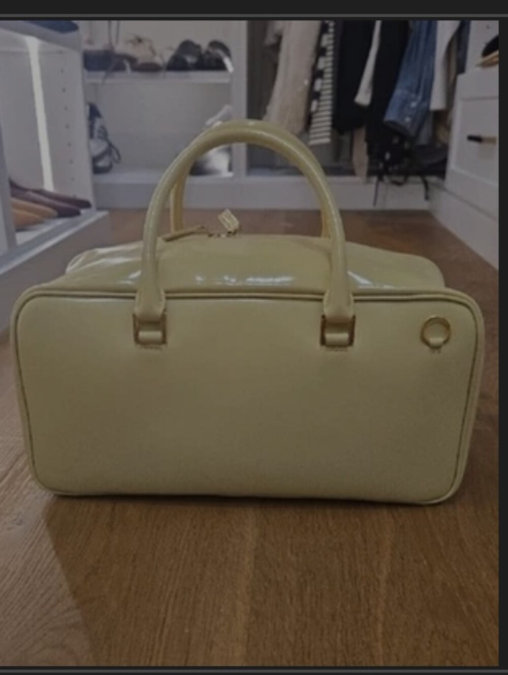 Jil Sander Patent Lemon Yellow Top-Handle Satchel